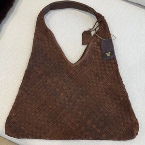 Brown Woven Shoulder Bag